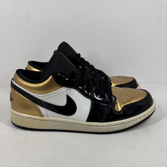 Black And White Patent Leather Jordan Air Jordan Low Gold Black - Main Image